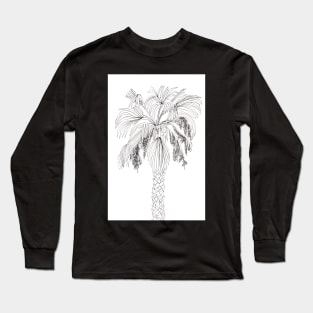 Palm Tree Ink Illustration Long Sleeve T-Shirt